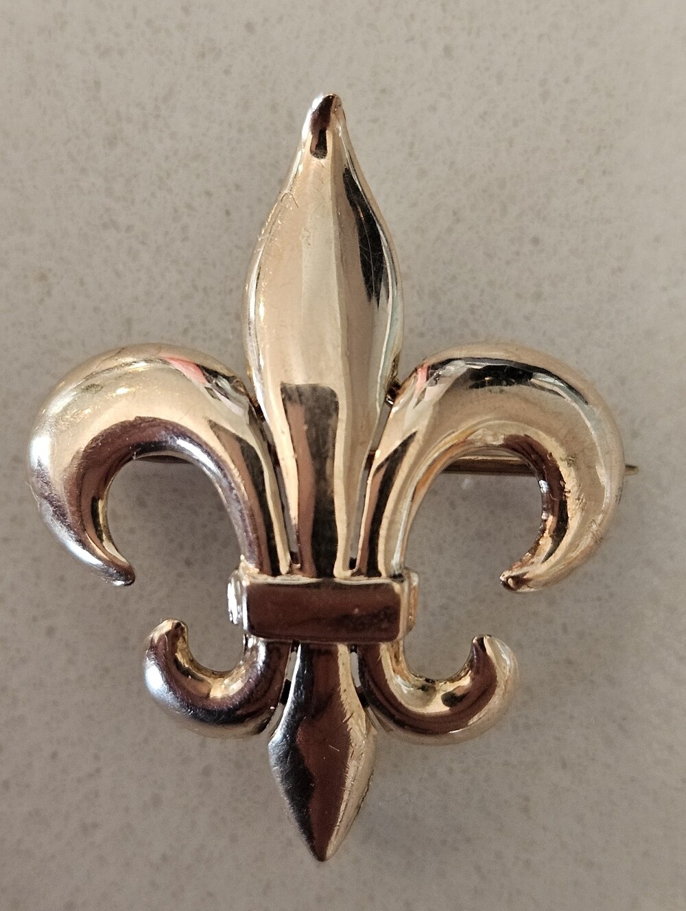 Antique Solid 14k Yellow Gold Fleur-de-Lis Pin Brooch Pendant Watch Fob 2.63g